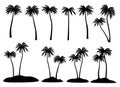 Palm trees silhouettes black vector illustration